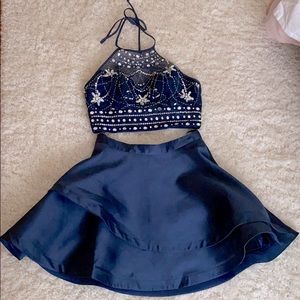 PromGirl Navy Blue 2-piece Dress